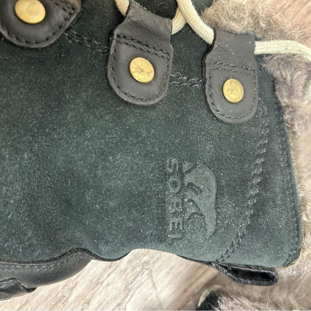 Sorel black suede Boots with Fur Trim size 6.5 - Picture 8 of 8
